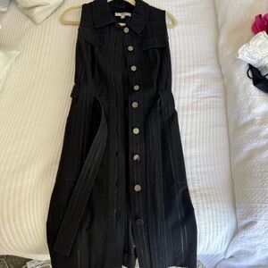 Etcetera Black Button-Down Midi Dress